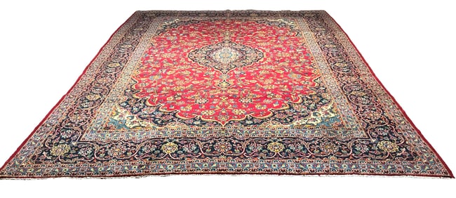 Persian Saruq   1287rug wool pile vintage hand knotted in Iran