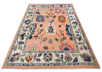 Persian palace quality very fine weave Oushak S453 rug wool pile hand knotted