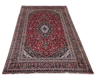 Persian palace quality very fine weave vintage Kashan 267/496 palace rug wool pile hand