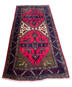 Persian Serapi 305A rug wool pile vintage hand knotted in Iran