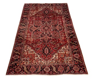 Persian palace quality very fine weave antique Heriz M383 rug wool pile hand knotted in Iran