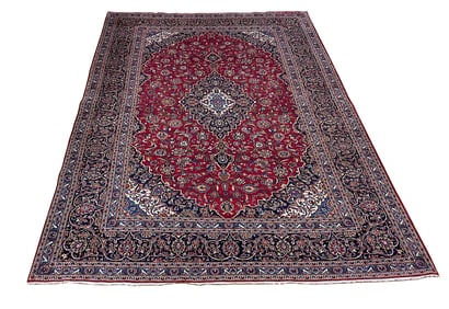 Persian palace quality very fine weave vintage Kashan 264/1 palace rug wool pile hand knotted