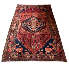 Persian Kazak 627 rug wool pile vintage hand knotted in Iran