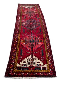 Persian heriz 4488 rug wool pile vintage hand knotted in Iran