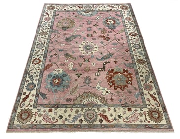 Oushak d183 very fine hand knotthed wool rug pile