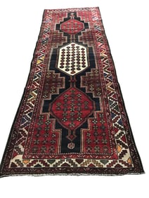 Persian Kazak 1358 rug wool pile vintage hand knotted in Iran