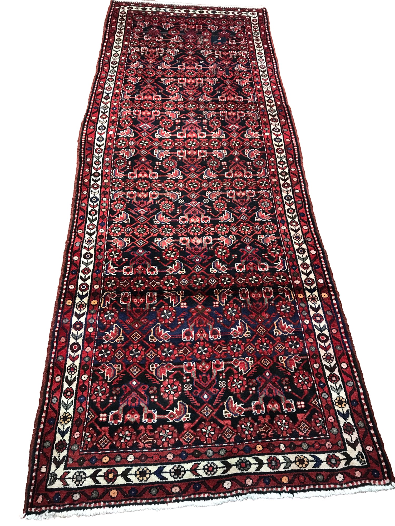 Persian Bijar 1534 Vintage Runner 3'7" x 10' hand knotted in Iran: No Reserve Persian Bijar 1534, 3'7" x 10' hand-Knotted in Iran in the 1960s and in very good condition (see photos).This elegant Bijar runner is a fine display of Persian craftsmanship, celebrated for
