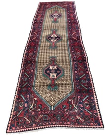 Persian Hamadan 136  3'2" x 9'9" vintage runner hand-knotted in Iran