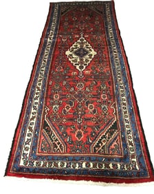 Persian Bijar 1280 3'6" x 10' vintage wool runner hand-knotted in Iran