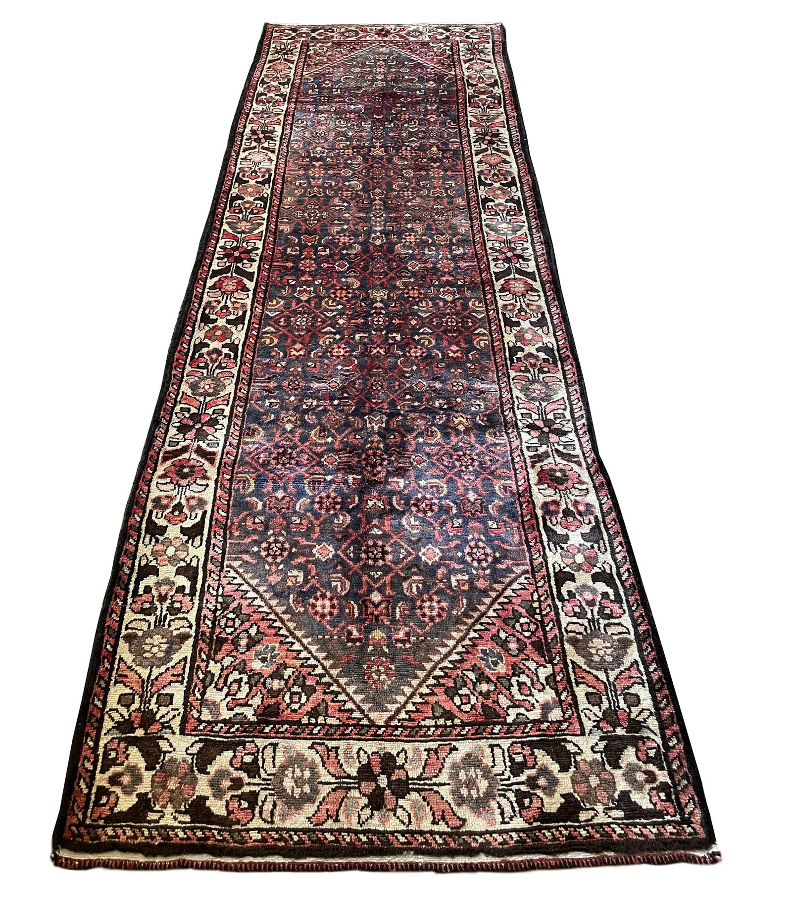 Persian Bijar 79 Vintage Wool Runner 3'9" x 11'2" hand knotted in Iran: No Reserve Persian Bijar 79, 3'9"x11'2", vintage wool runner, hand-knotted in Iran in the 1960s and in very good condition (see photos).This impressive Bijar runner showcases the strength and refineme