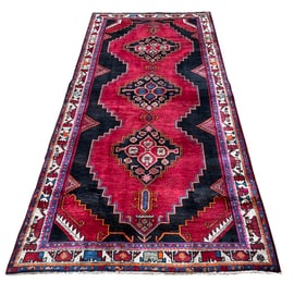 Persian Serapi 433  Vintage Wool Rug 4'3" x 9'8" hand knotted in Iran
