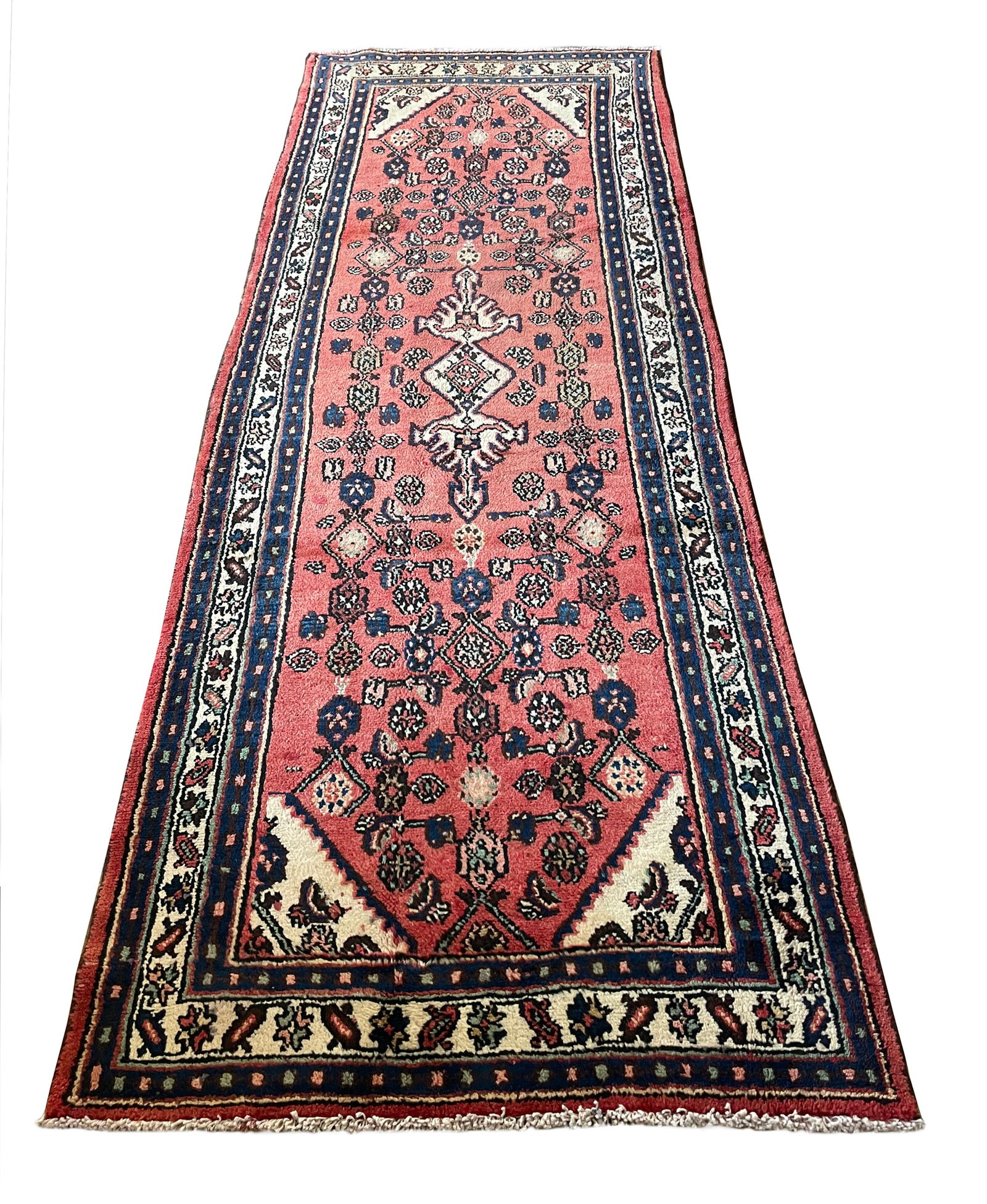 Persian Bijar 385 3'7" x 10' Vintage Wool Runner hand-knotted in Iran: No Reserve Persian Bijar 385, 3'7" x 10' wool runner hand-knotted in Iran in the 1960s and in very good condition (see photos).This stunning Bijar runner is a true testament to the enduring artistry a