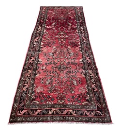 Persian Saruq 95 Vintage Wool Runner 3'7" x 10' hand-knotted in Iran