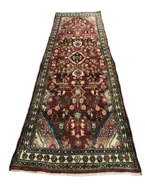 Persian Tabriz MO 410  Vintage Wool Runner, 3'5" x 10' hand-knotted in Iran