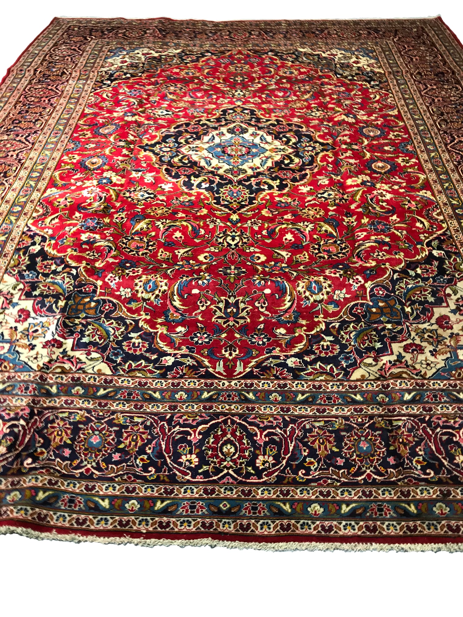 Persian Mashad 509 Vintage Wool 9'10" x 12'3" Rug hand-knotted in Iran - 2