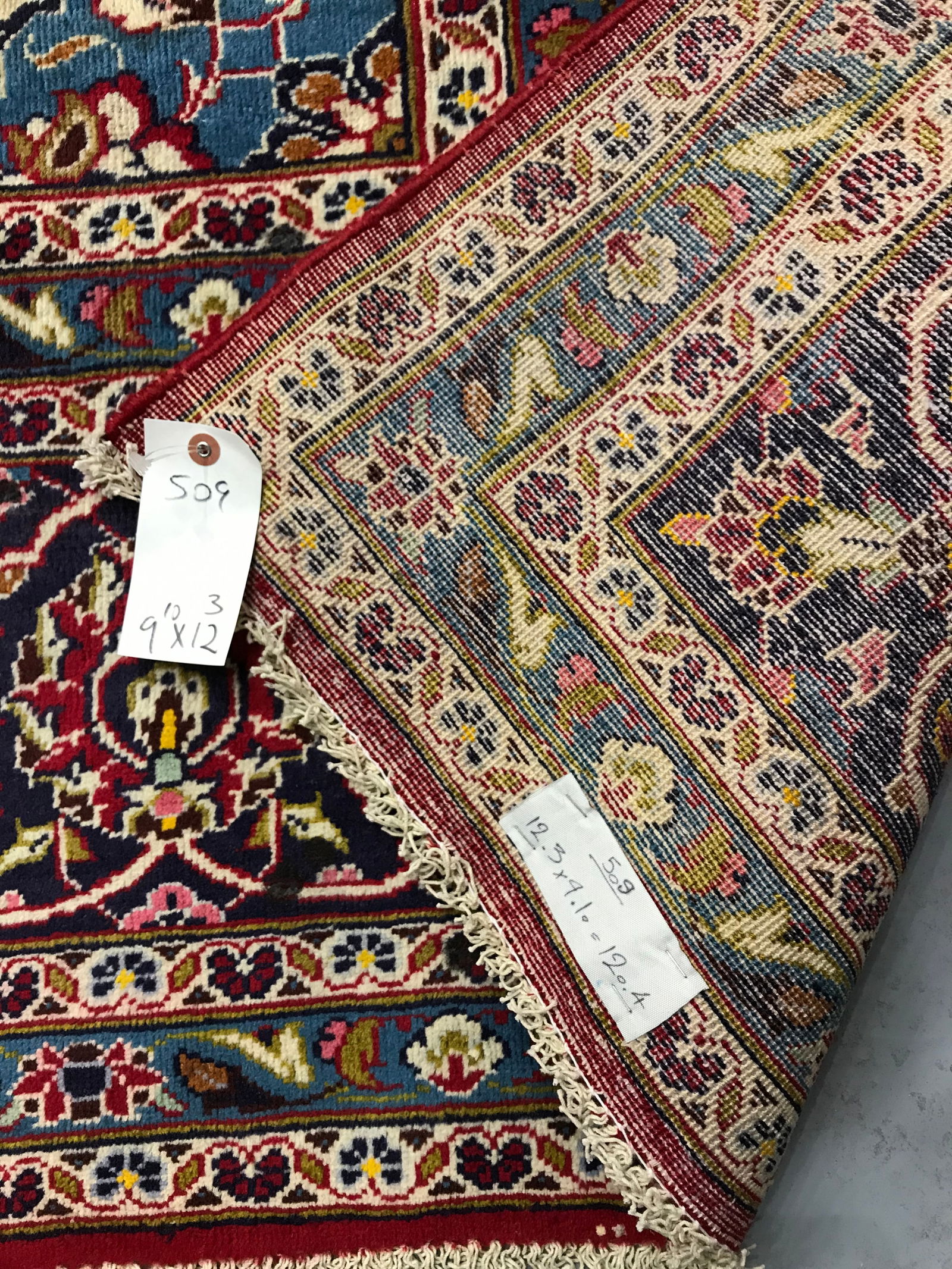 Persian Mashad 509 Vintage Wool 9'10" x 12'3" Rug hand-knotted in Iran - 4