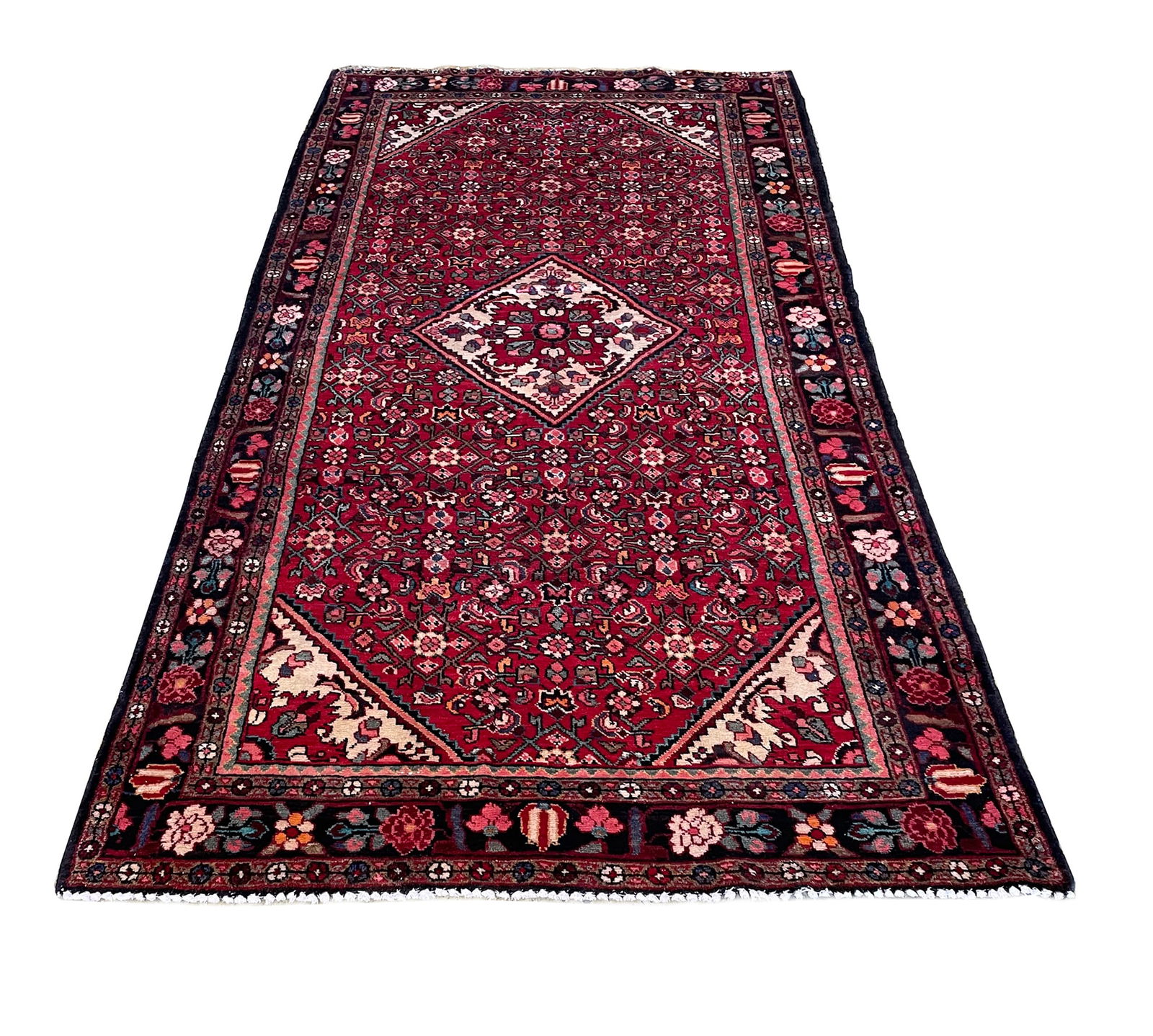 Persian Bijar 344 Vintage Wool Rug 4'9" x 10' hand-knotted in Iran: No Reserve Persian Bijar 4'9" x 10' vintage rug hand-knotted in Iran in the 1960s and in very good condition (see photos)This impressive Bijar rug showcases the strength and refinement that have earne