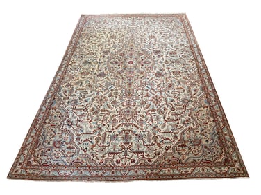 Persian antique Isfahan Ivory  Ex777 7'5"x11' hand-knotted in Iran