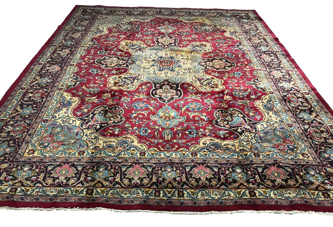 Persian Saruq 1308 Vintage Wool Rug 10' x 12'8" hand-knotted in Iran (1 of 8)