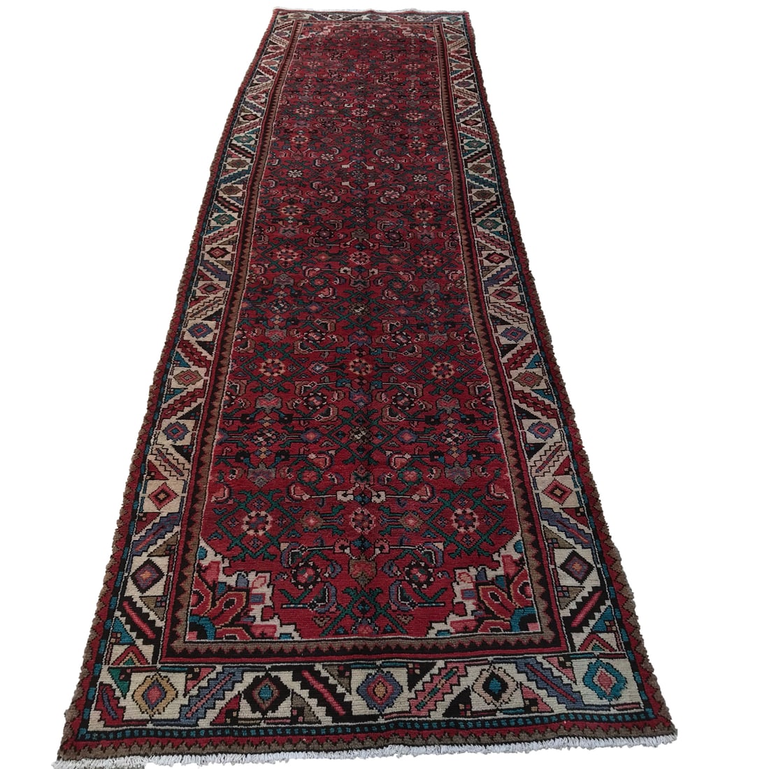 Persian Bijar 142A Vintage Wool Runner 3'6" x 12'9" hand-knotted in Iran - 2