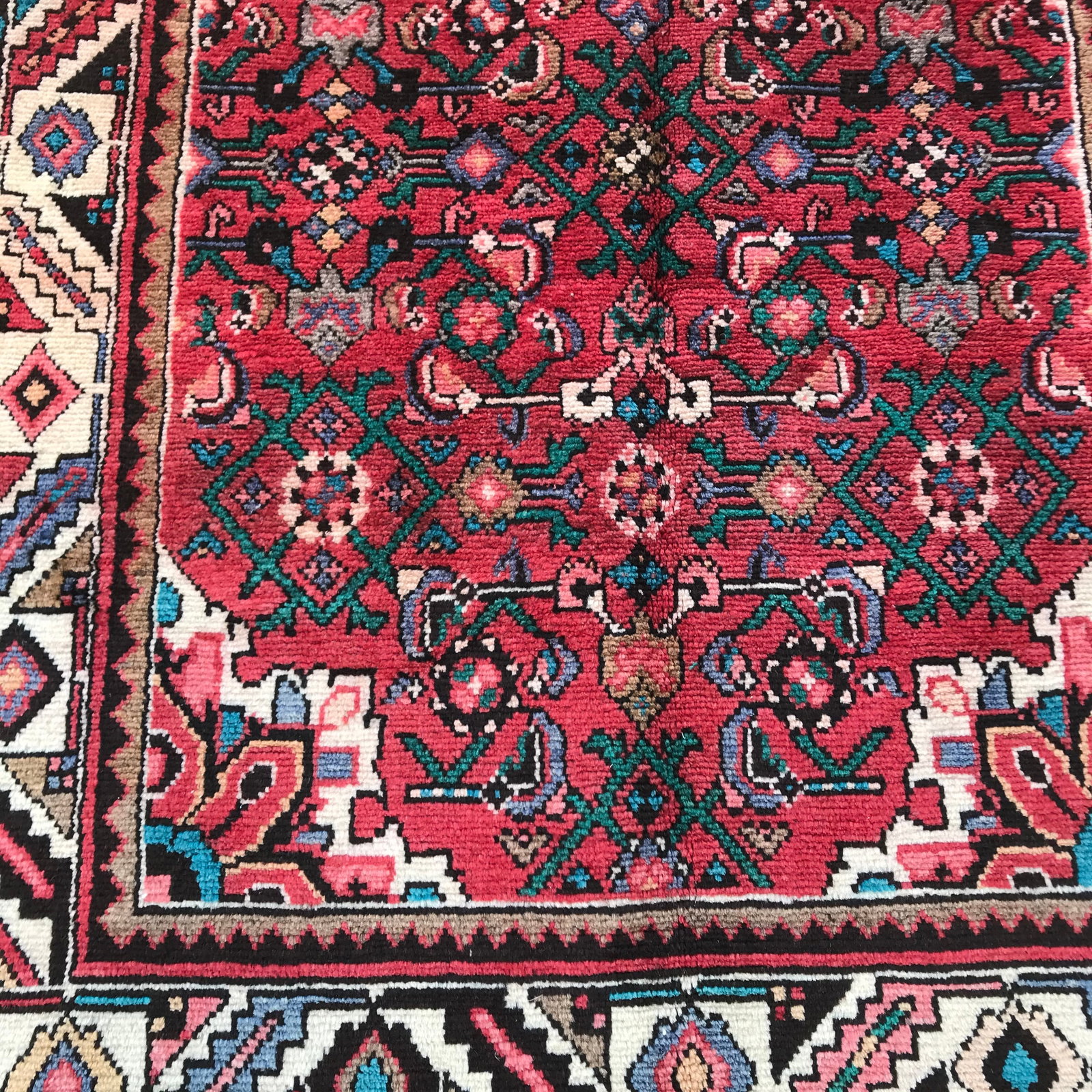Persian Bijar 142A Vintage Wool Runner 3'6" x 12'9" hand-knotted in Iran - 3