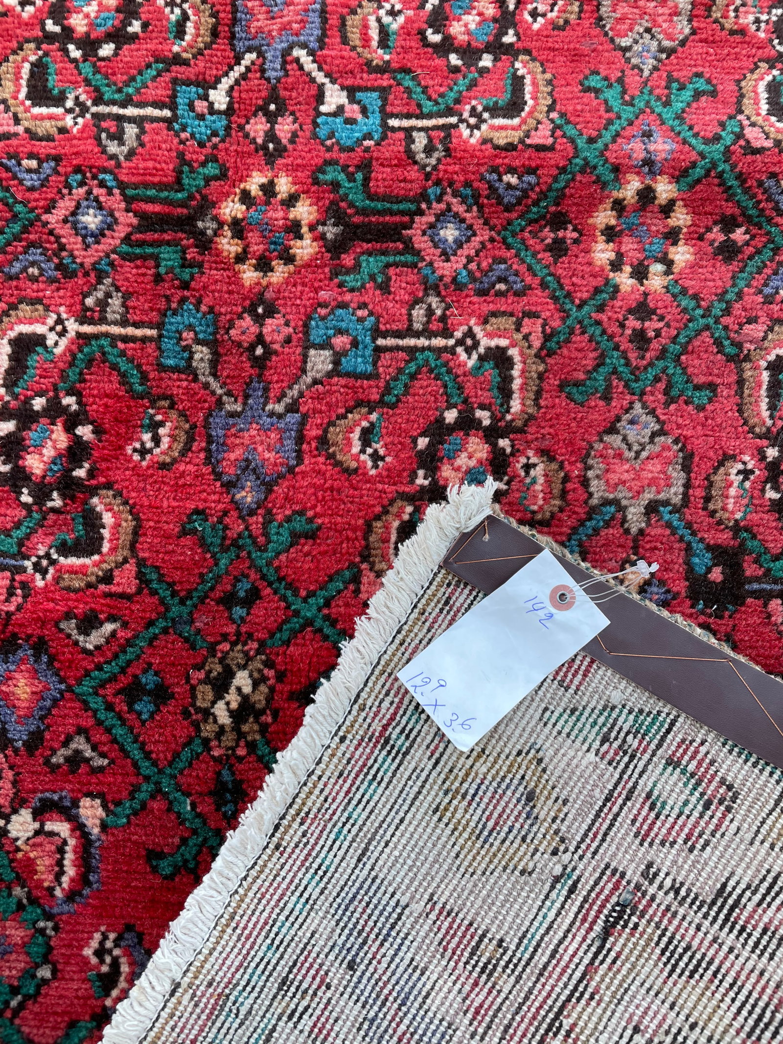 Persian Bijar 142A Vintage Wool Runner 3'6" x 12'9" hand-knotted in Iran - 9