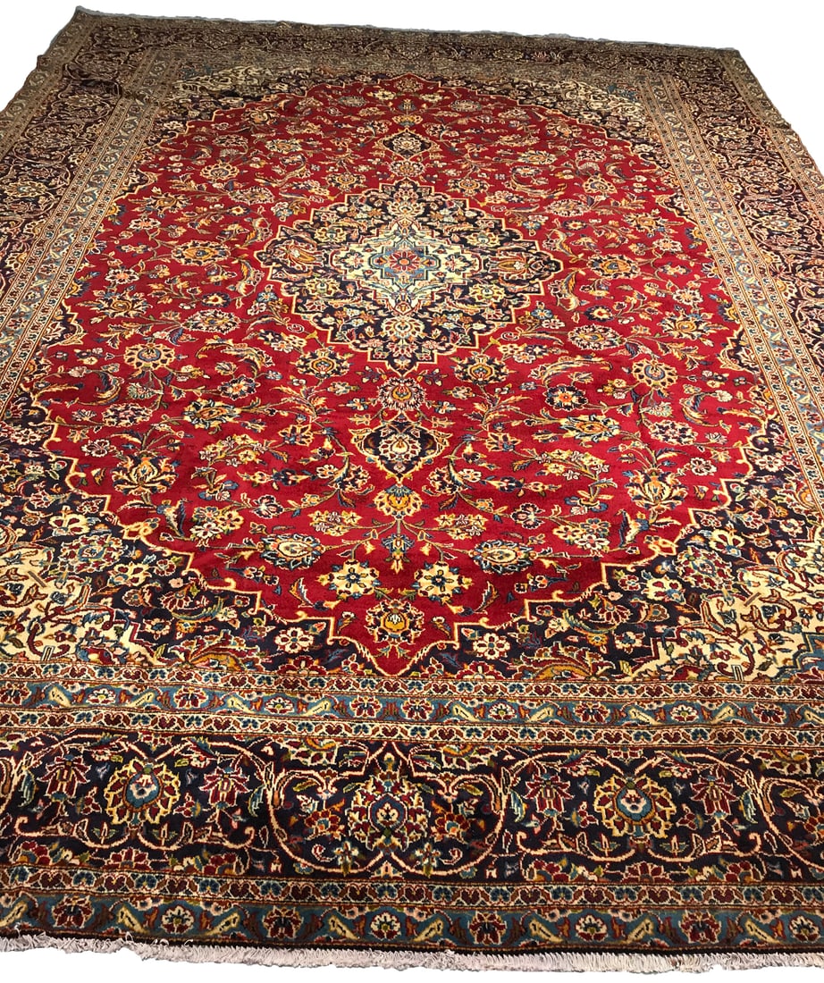 Persian Kashan 1806 vintage 9'10" x 13'3" hand knotted - 3