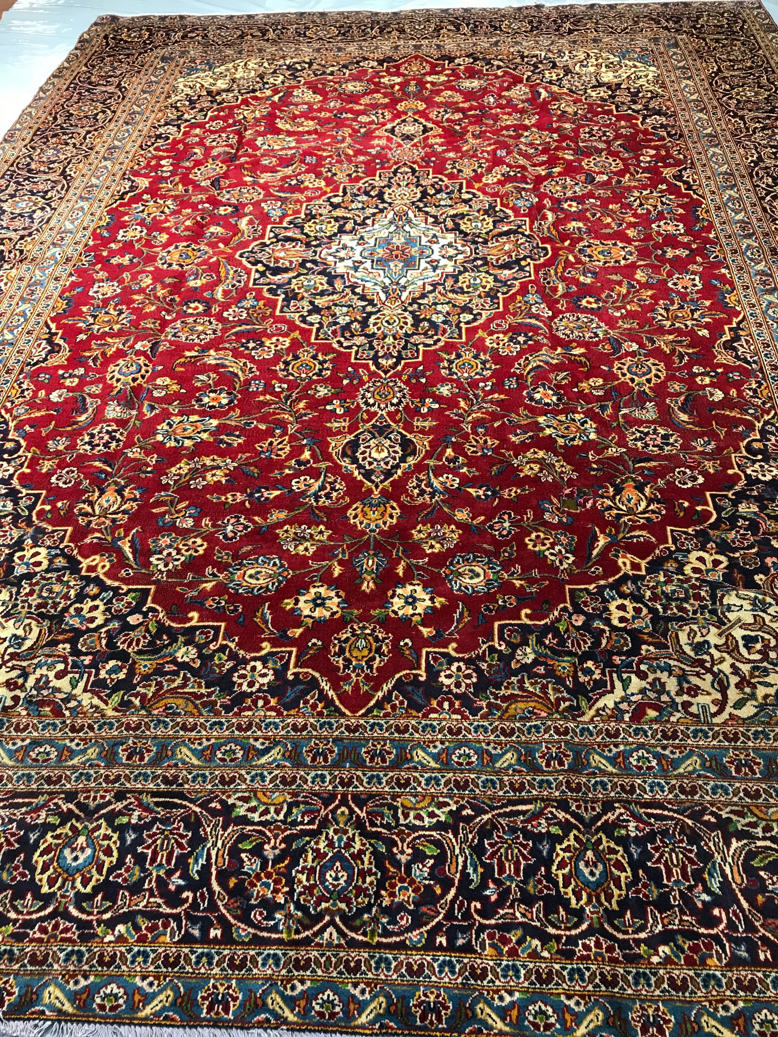 Persian Kashan 1806 vintage 9'10" x 13'3" hand knotted - 5