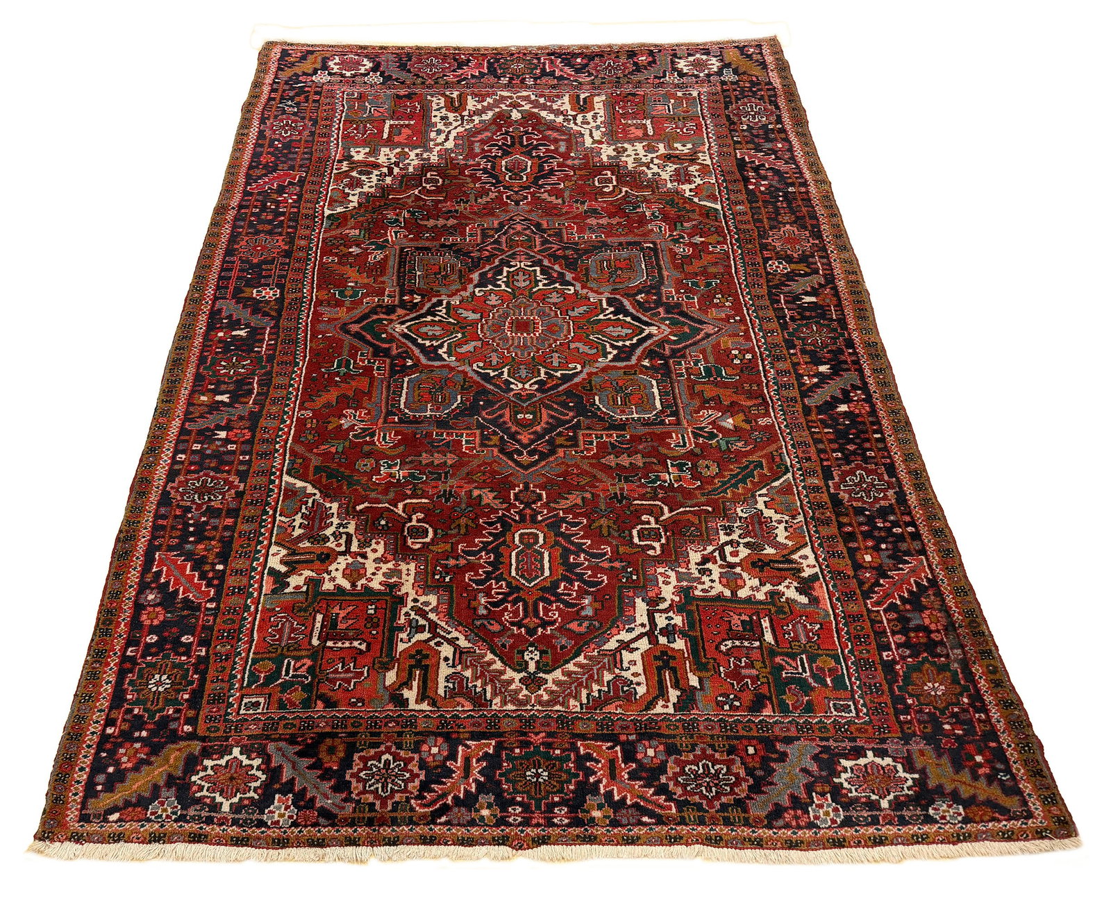 Persian Heriz antique S879 7'6"x10'5" hand-knotted in Iran: No Reserve Heriz antique S879 Size 7'6"x10'5" 1930's This rug exemplifies the beauty and prestige of a traditional Persian Heriz design, celebrated for its bold patterns and masterful symmetry. Made f