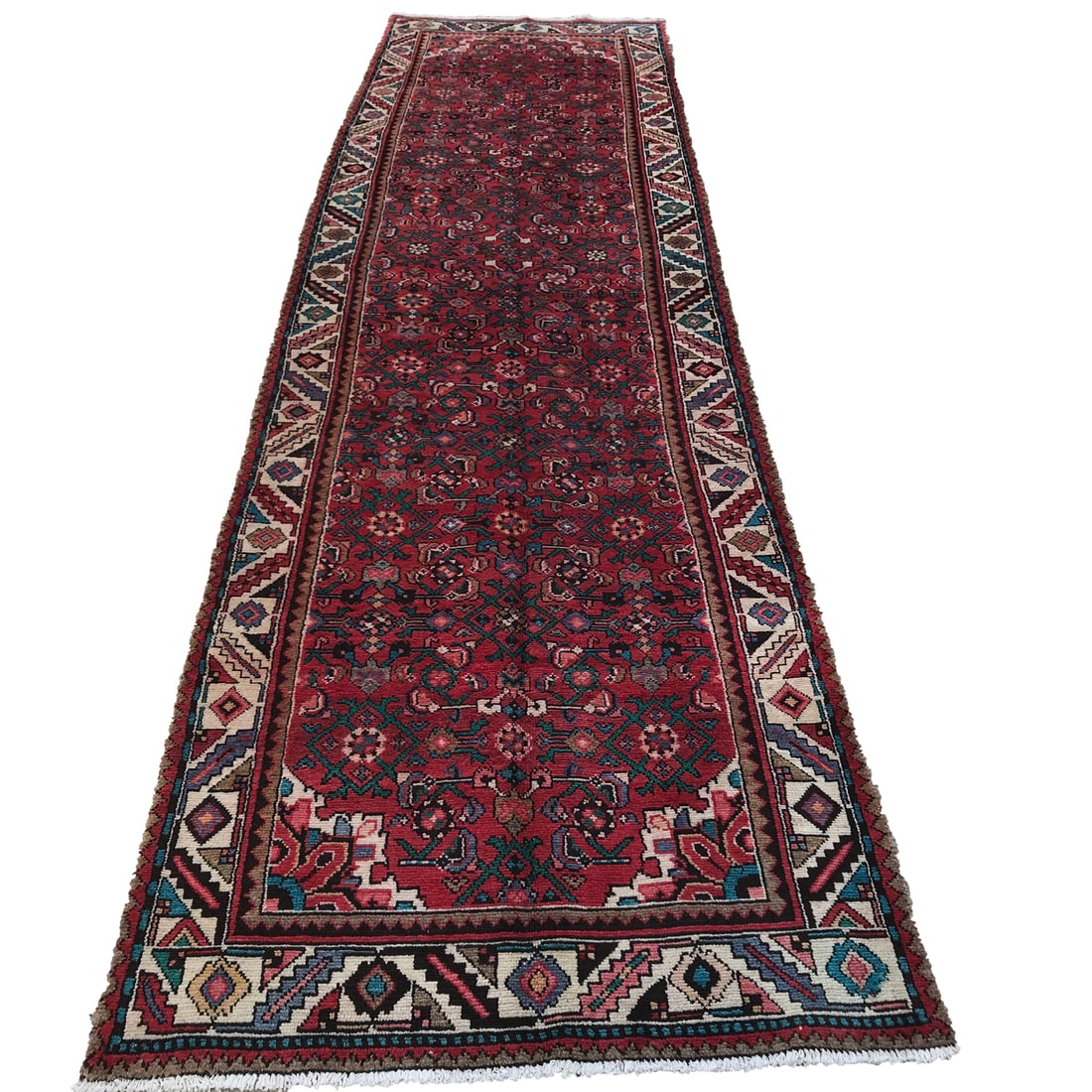 Persian Bijar 142A Vintage Wool Runner 3'6" x 12'9" hand-knotted in Iran (1 of 9)