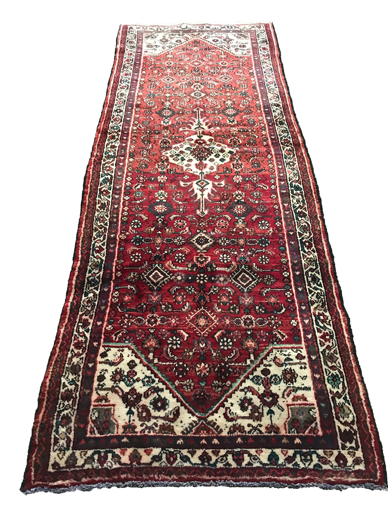 Persian Bijar 407 Vintage Wool Rug 3'5" x 9'8" hand-knotted in Iran: No Reserve Persian Bijar 407, 3'5" x 9'8", hand-knotted in Iran in the 1960s and in very good condition (see photos).This elegant Bijar runner is a fine display of Persian craftsmanship, celebrated fo