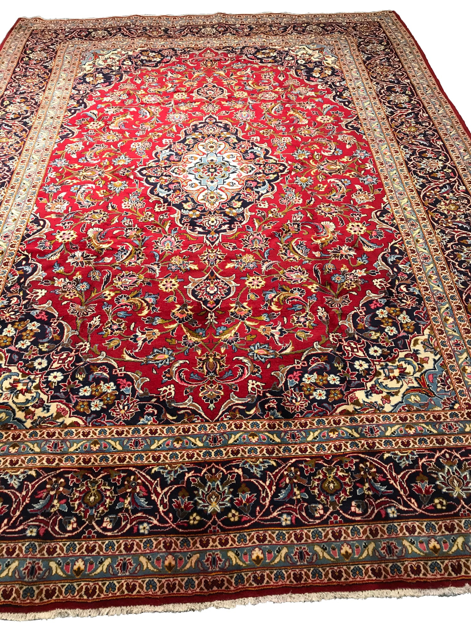Persian Kashan 1417 vintage 9'6" x 12'11" hand knotted in Iran (1 of 6)