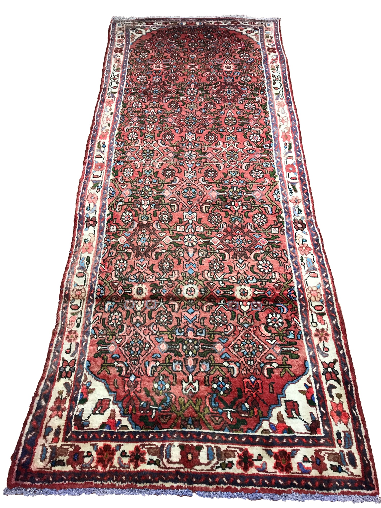 Bijar 584 Vintage 3'4" x 8'9" hand-knotted in Iran: No Reserve Persian hand-knotted Bijar 584, 3'4"x 8'9, hand-knotted in Iran in the 1960s and in very good condition (see photos).This striking Bijar runner showcases the timeless craftsmanship and dura