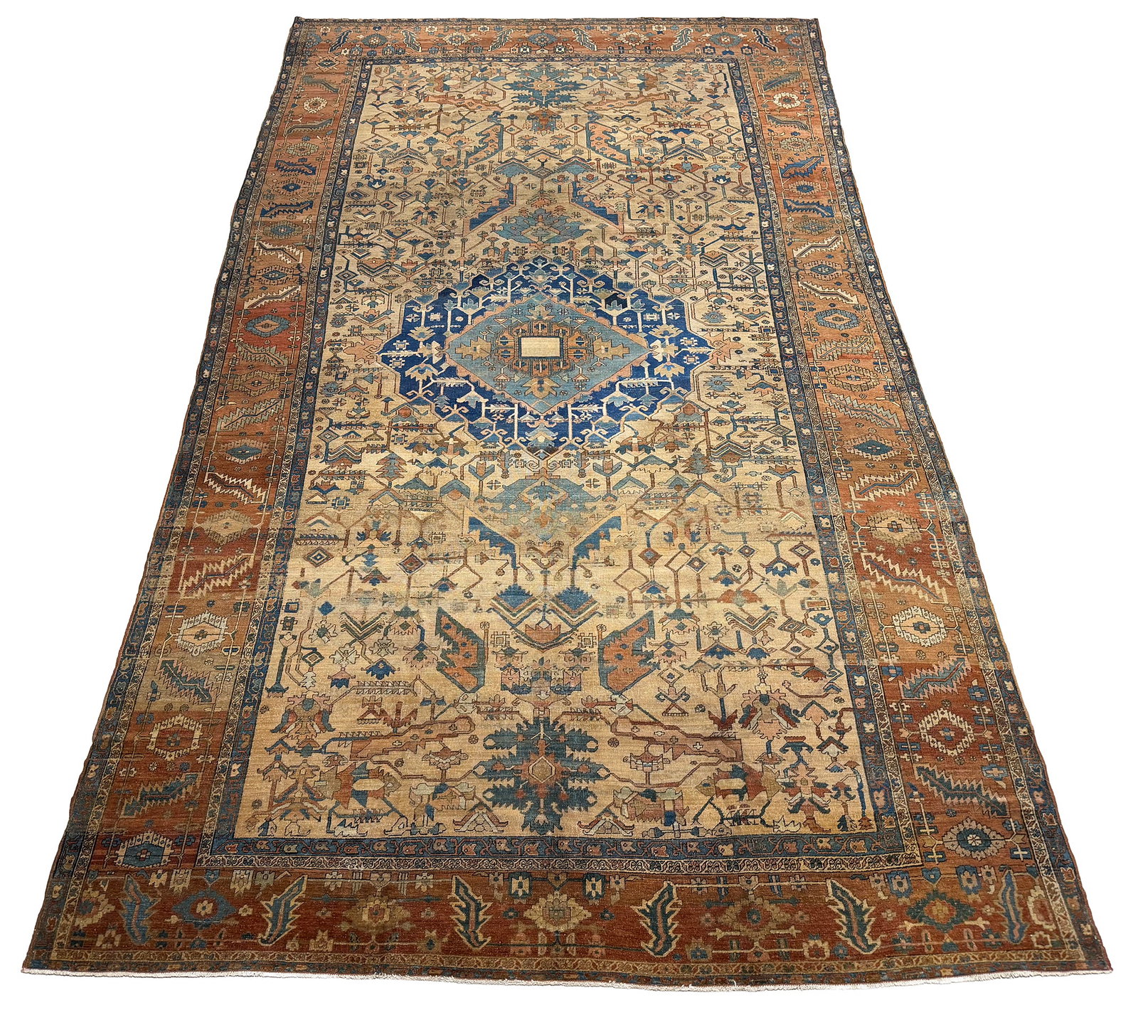 Persian serapi antique 2297 11'10"x18'10" hand-knotted in Iran 1850's (1 of 12)