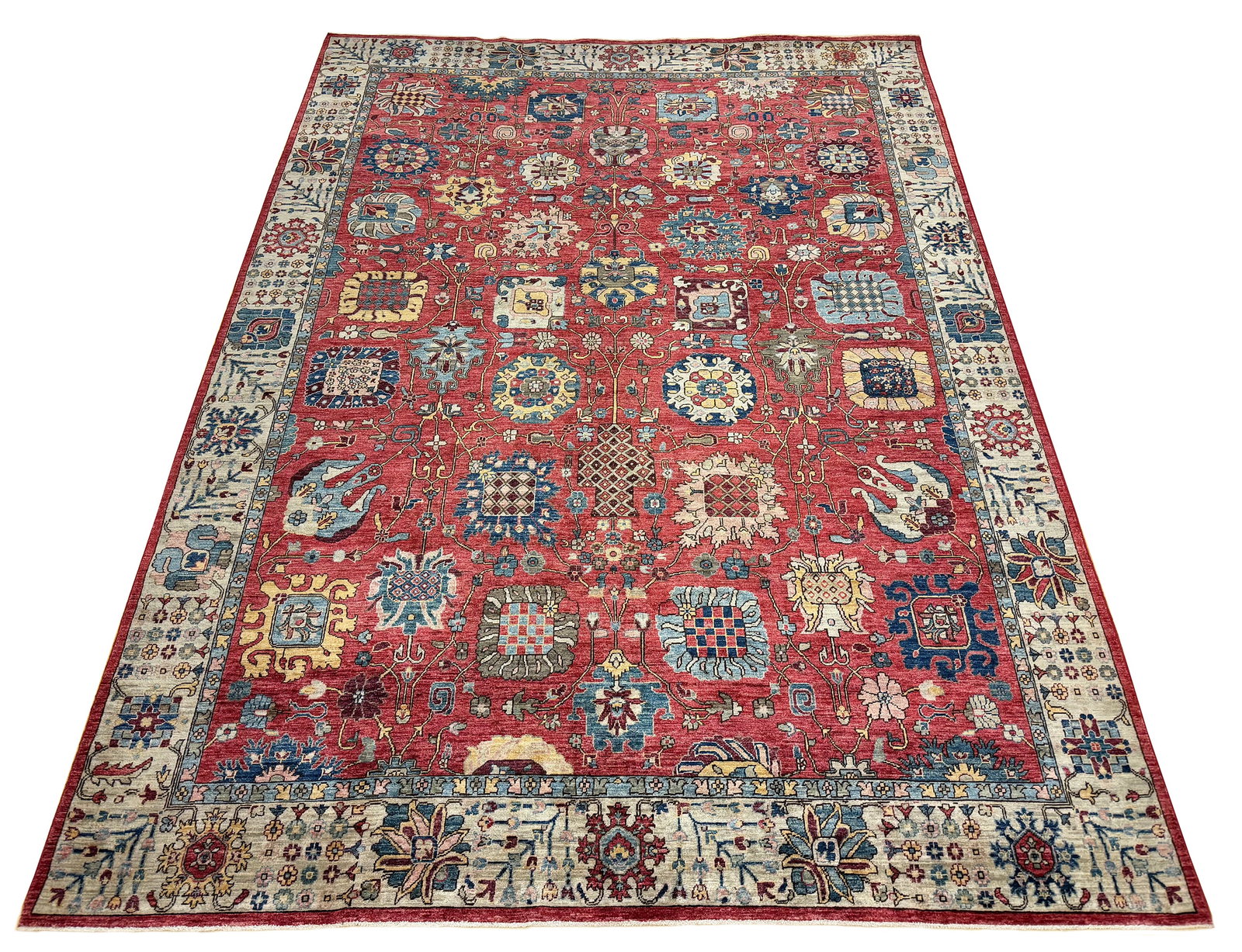 Persian Tribal D218 9'x12" Wool Rug hand knotted: No Reserve Persian Tribal D218 9'x12' wool hand- knotted and in very good condition pristine (see photos)Ahon auction offer in house shipping domestic and worldwide fully insured via UPS with adult si