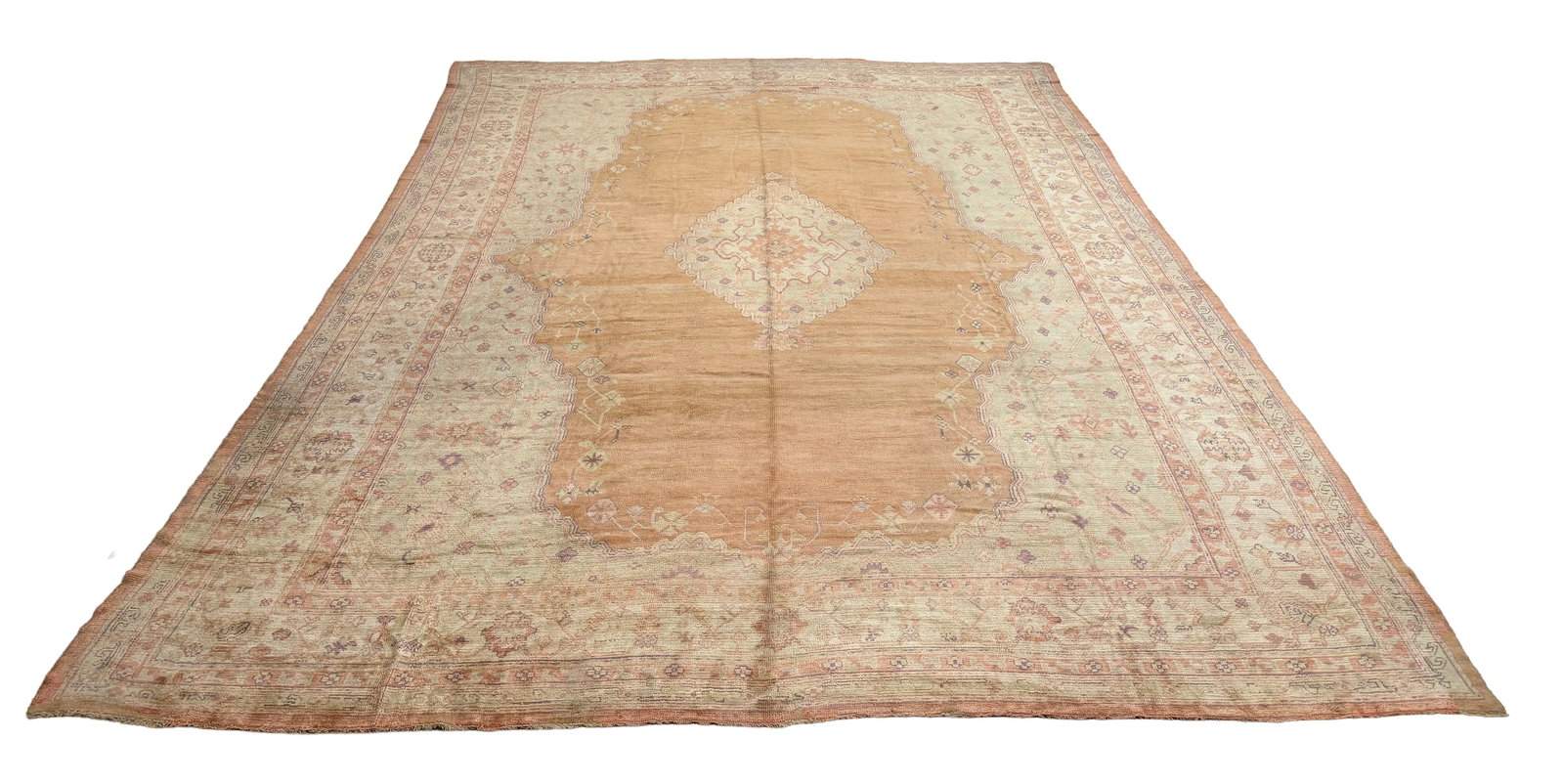 Turkish antique Oushak 3339 rug 1910's oversize 16'1"x20'6" (1 of 14)