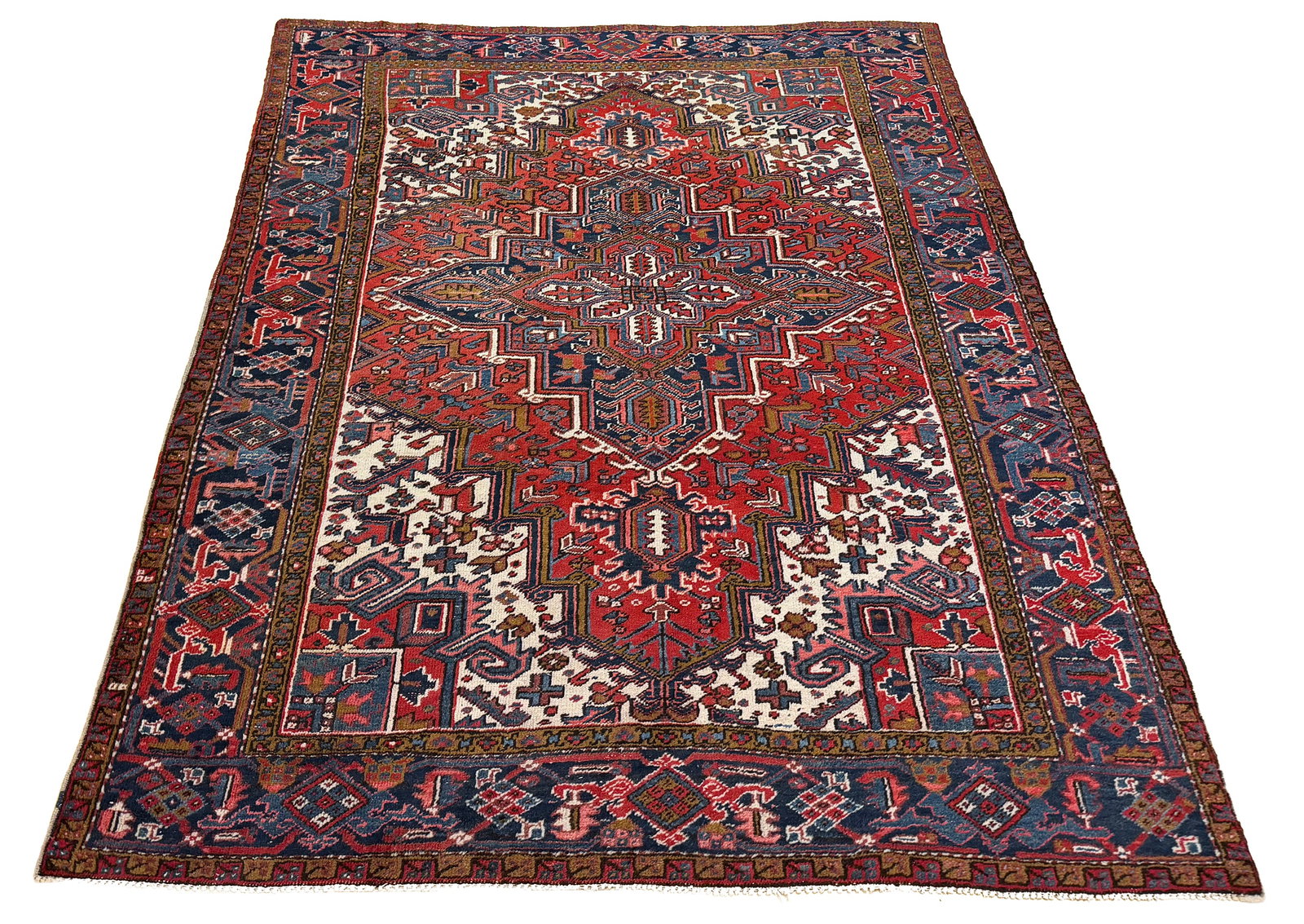 Persian Heriz antique 100 7'2"x9'1" hand-knotted in Iran (1 of 14)