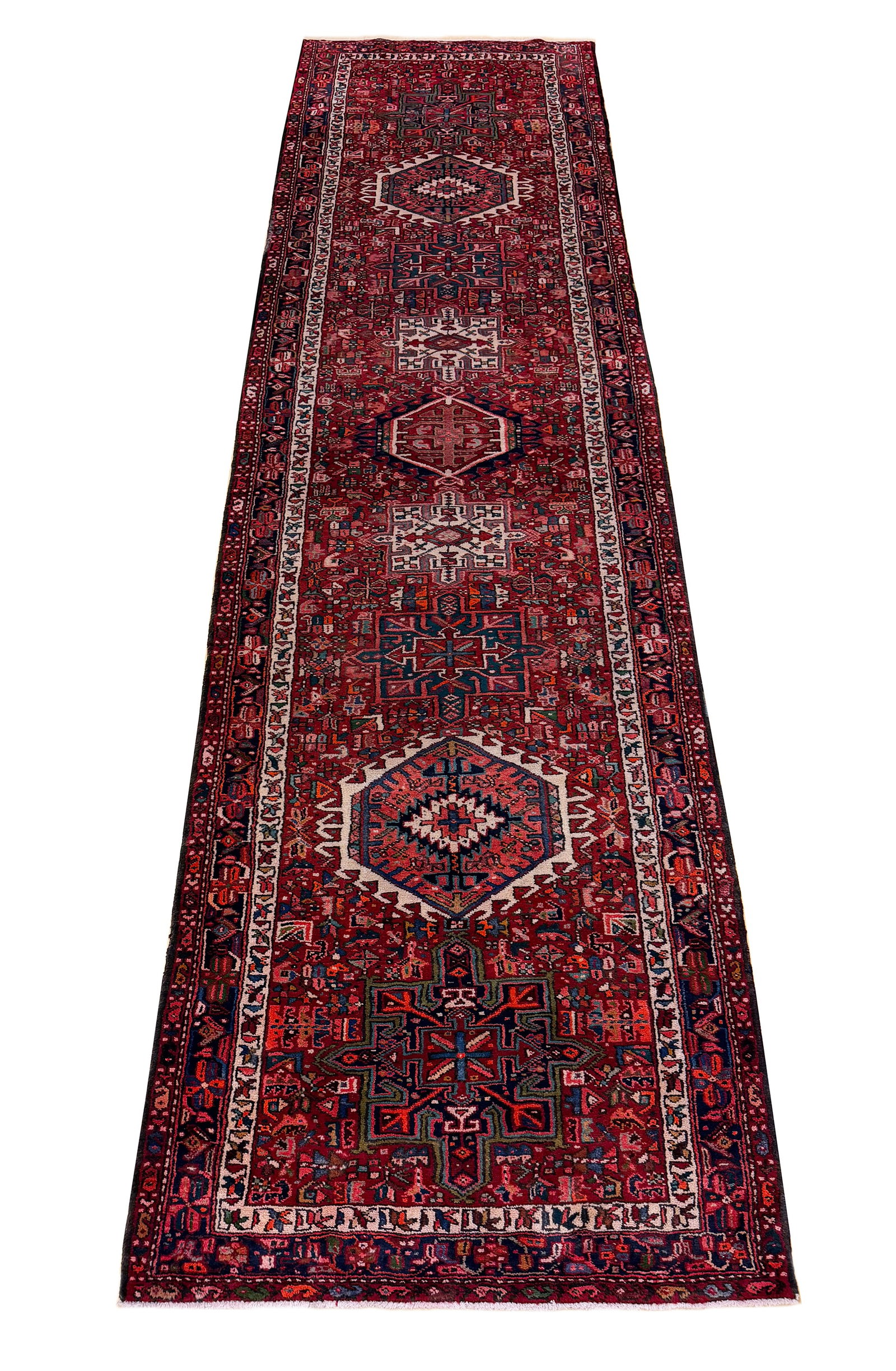 Persian antique Heriz S795 3'11" x 14'8" hand knotted in Iran