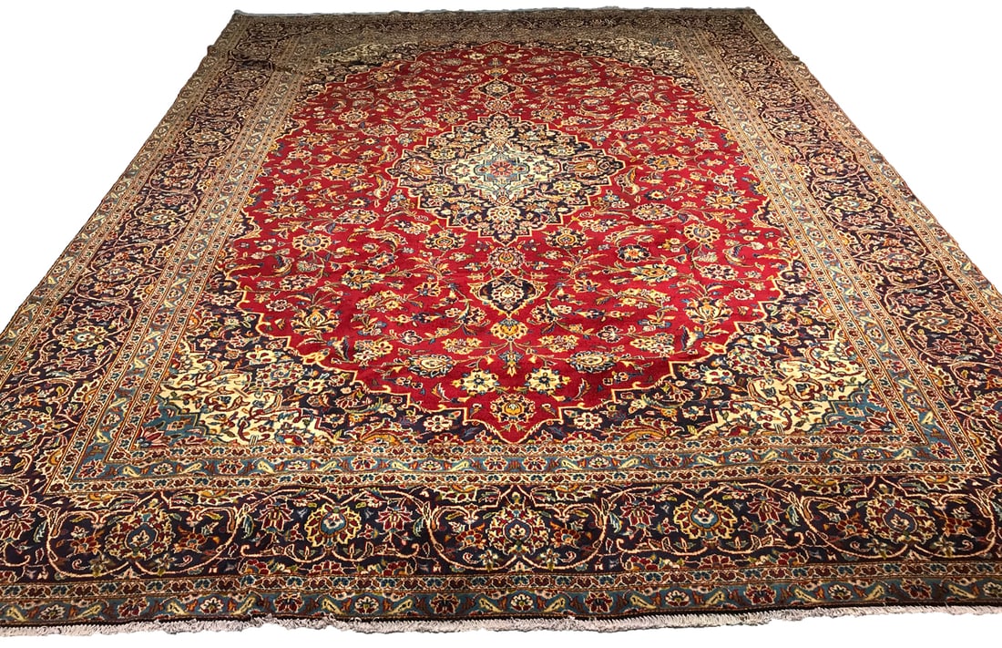 Persian Kashan 1806 vintage 9'10" x 13'3" hand knotted