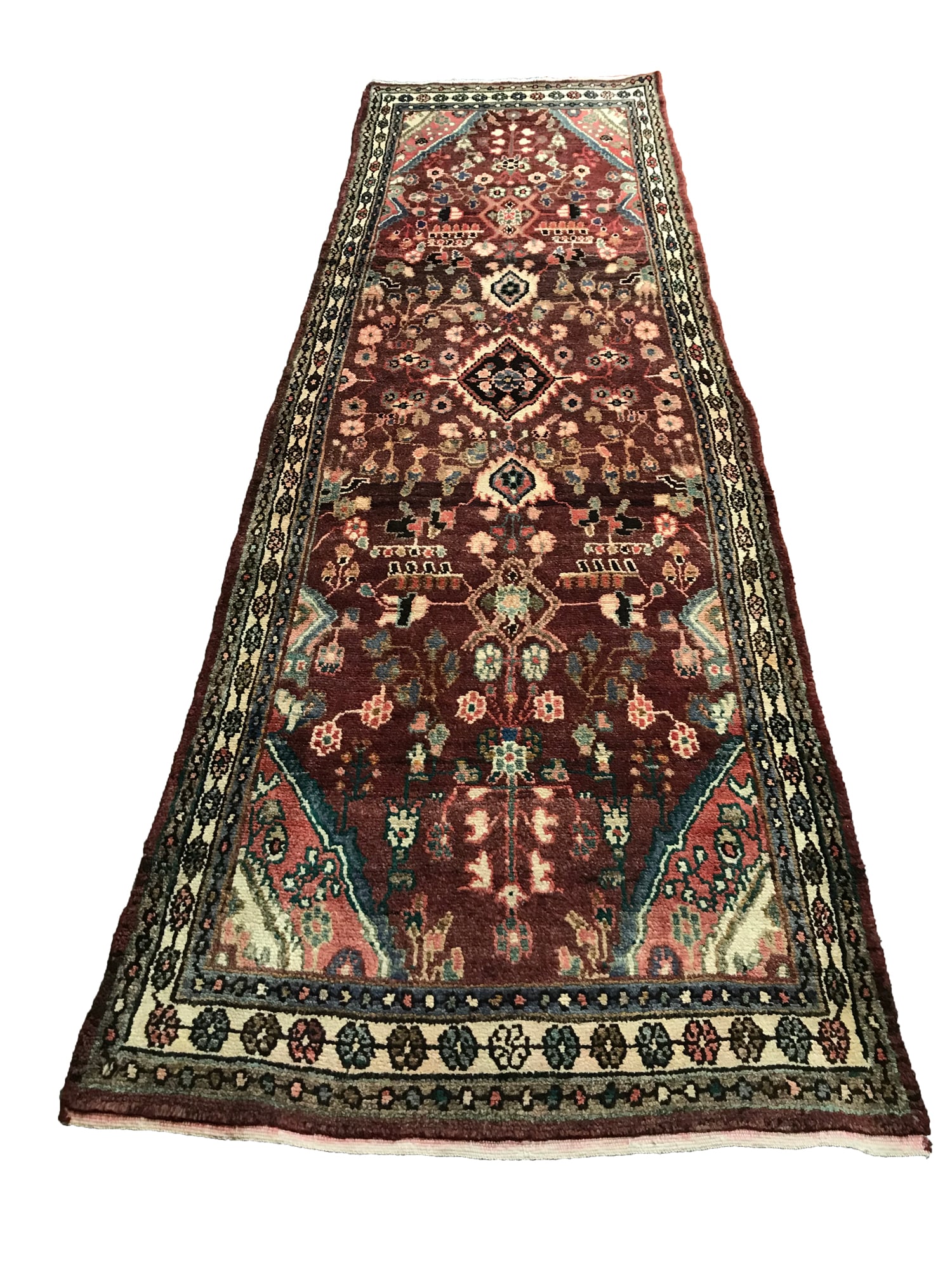 Persian Tabriz MO 410 Vintage Wool Runner, 3'5" x 10' hand-knotted in Iran
