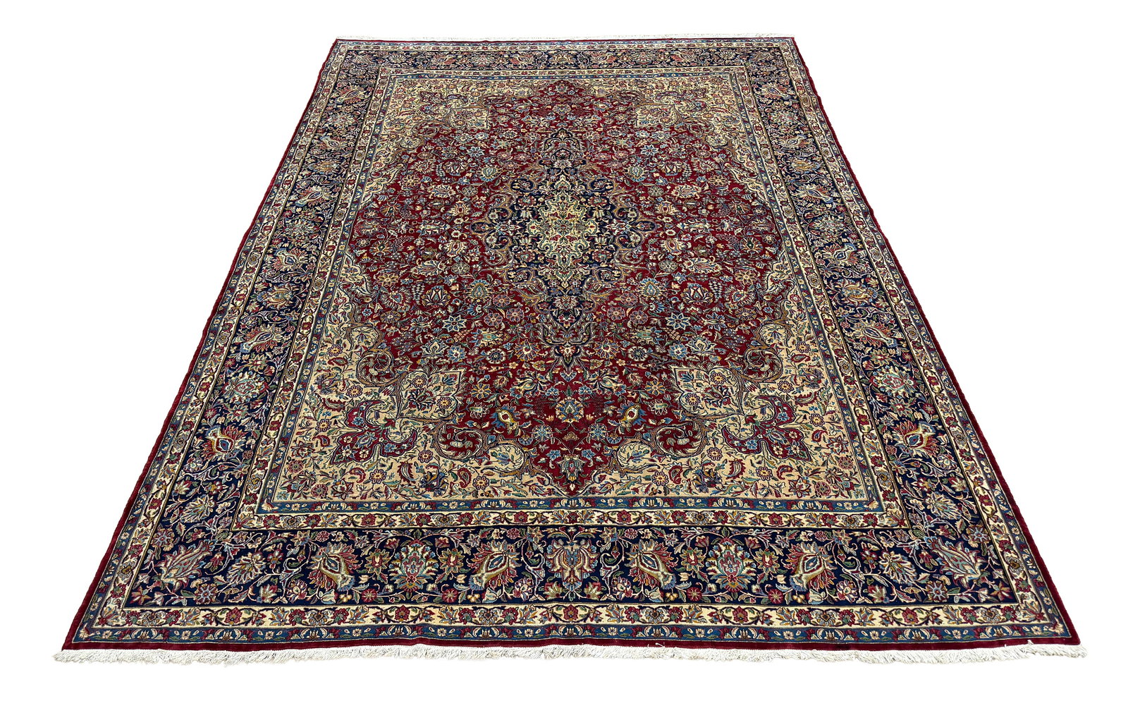 Persian antique Mashad 126 10'x11'10"' hand knotted: No Reserve This exquisite antique exceptionally fine weave 10'x11'10" rug showcases the elegance of a traditional Persian Mashad 126 ,Ahon auction offer in house shipping domestic and worldwide fully 