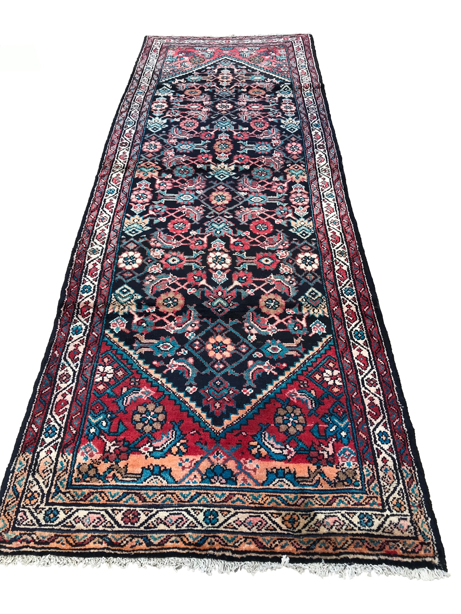 Persian Bijar 139 Antique Mint Condition Wool Runner 3'8" x 10'3" hand-knotted in Iran: No Reserve Persian Bijar 139 3'8"x10'3" antique wool runner hand-knotted in Iran in mint condition (see photos). Ahon auction offer in house shipping domestic and worldwide fully insured via UPS with 
