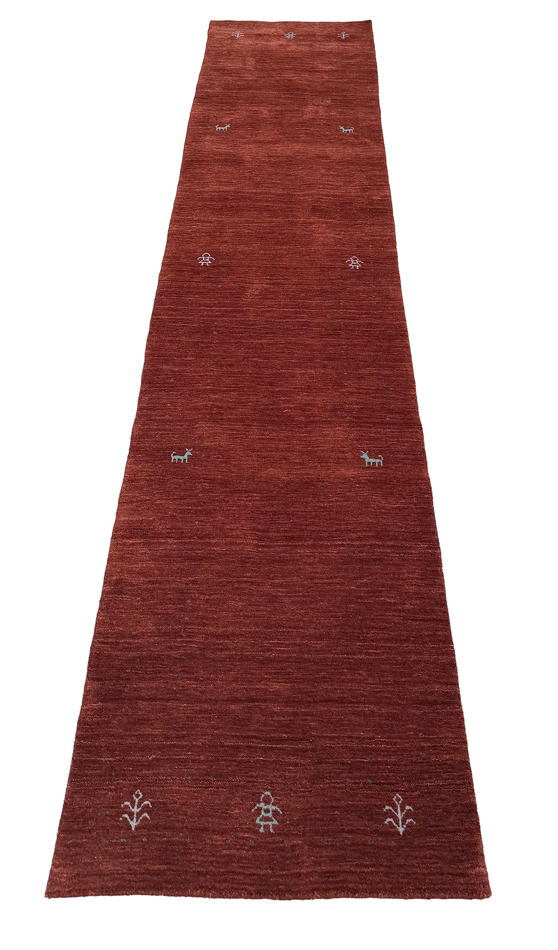 Persian Gabbeh S1014 2'7"x12' hand knotted contemporary minimalist design (1 of 8)