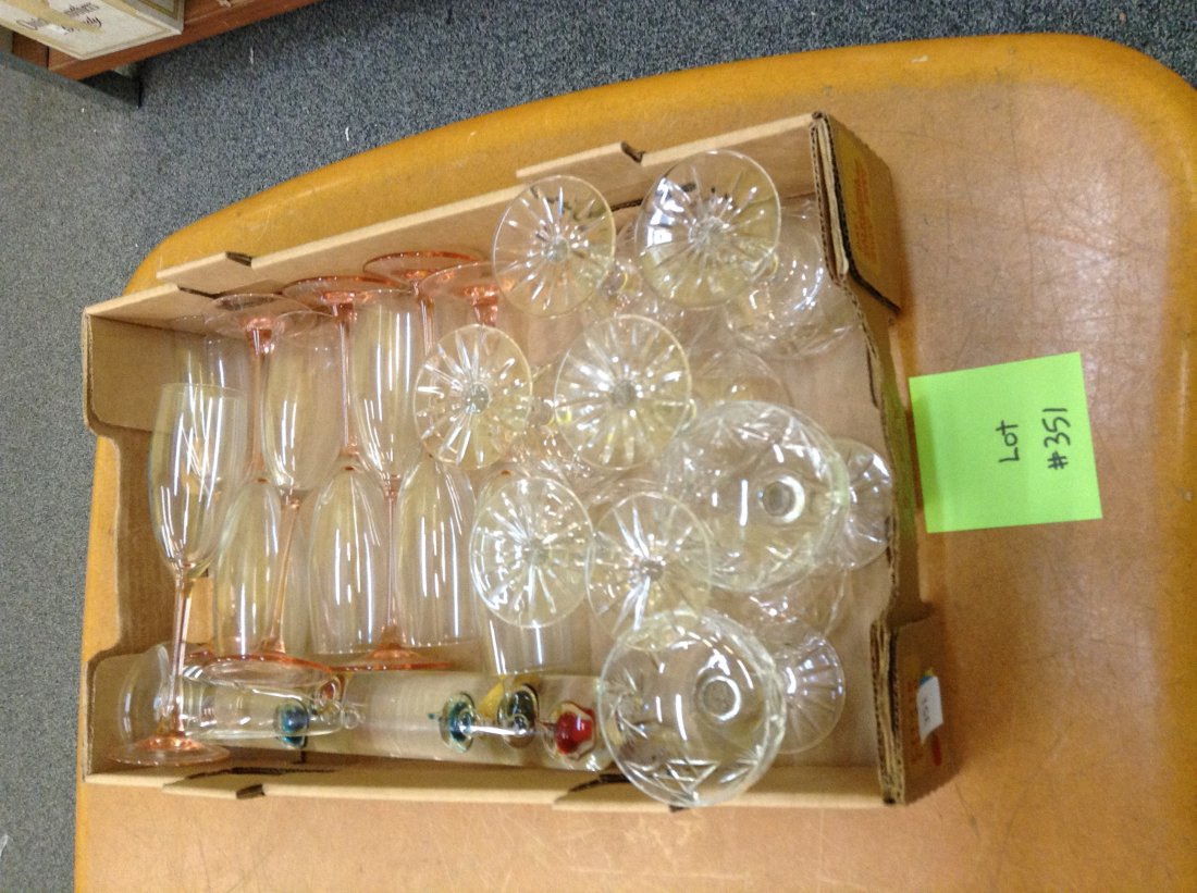 CRYSTAL STEMWARE: CRYSTAL STEMWARE AND GLASS THERMOMETER