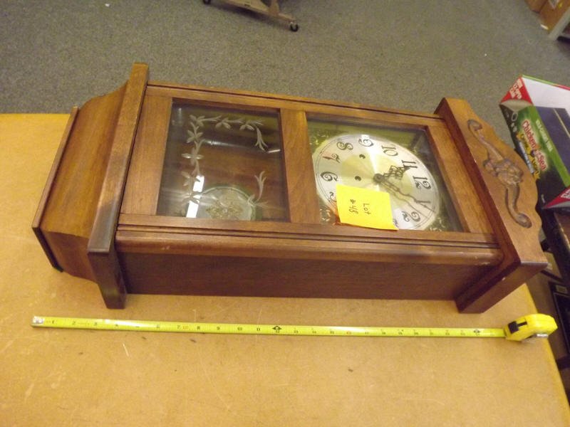 ANSONIA WOOD CASED WALL CLOCK: ANSONIA WOOD CASED WALL CLOCK