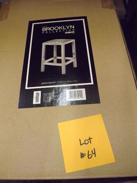 BROOKLYN TABLE AND SHELF: NEW IN BOX BROOKLYN TABLE AND SHELF (ASSEMBLY REQUIRED)