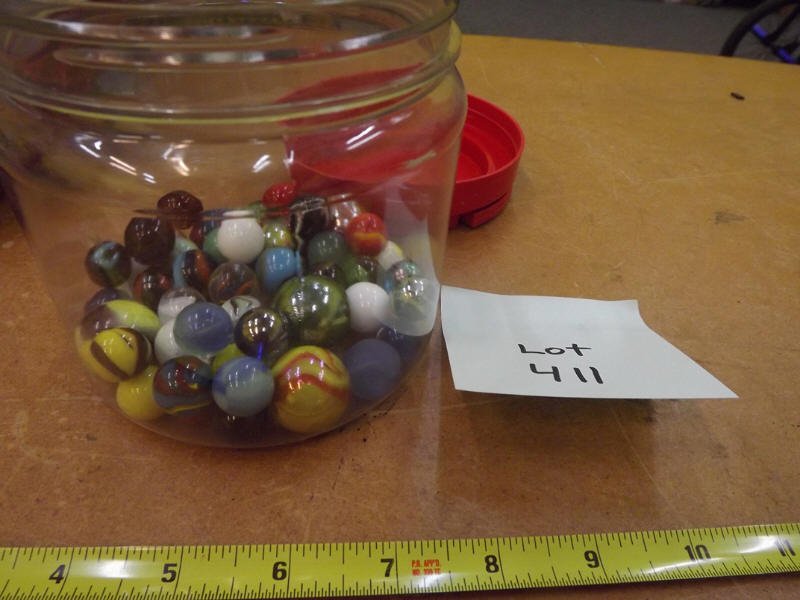 JAR OF MARBLES: PARTIAL JAR OF MARBLES AND PLAY MAT