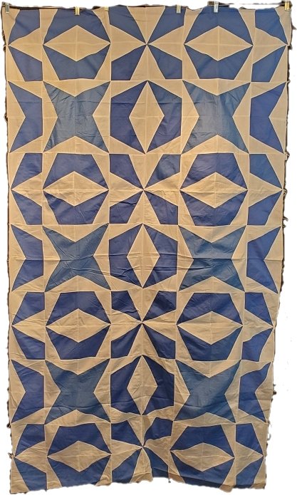 Vintage c1940s Blue and White Quilt Top (1 of 6)