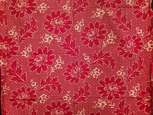 Antique c1890s Claret Red Fabric (1 of 5)