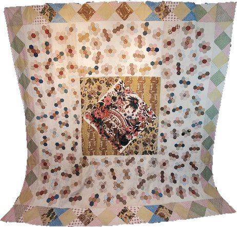 19th Century English Medallion Quilt Swans Under Bridge (1 of 17)